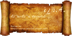 Ökrös Arnold névjegykártya