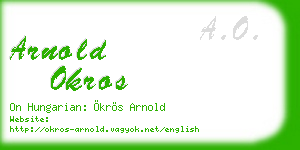 arnold okros business card