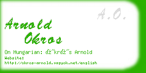 arnold okros business card